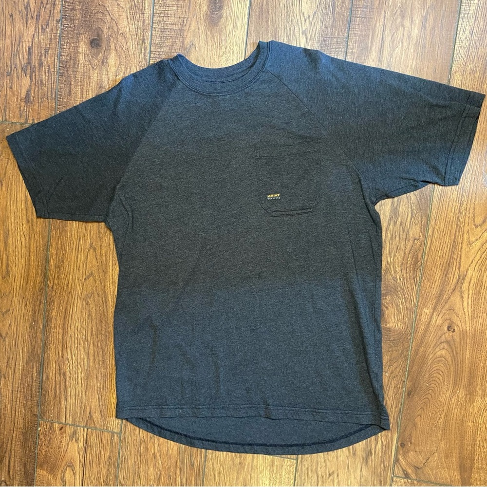 Ariat Rebar Men's T-Shirt Cotton Strong, Raglan S Sleeve, Basic Pocket Tee Large